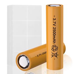 3.7 Volt Rechargeable Battery Flat Top, 25A Higher Discharge Power Battery, Flat Top 2500mAh Battery High Energy for Headlamp, LED Flashlight, Solar Light, Electronic Devices etc(2 Pack+Box)