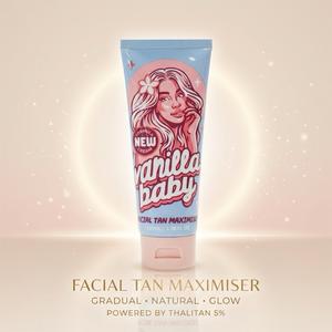 Vanilla Baby Facial Tan Maximiser - thalitan - Plant-Powered Formula with Carrot Root & Seed Oil for Natural Glow & Hydration - No DHA or Orange Stains - SPF Protection & Antioxidants for Radiant S