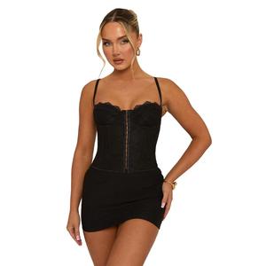 Aleks Womenswear Rebellious Fashion Lace Back Boned Corset Top