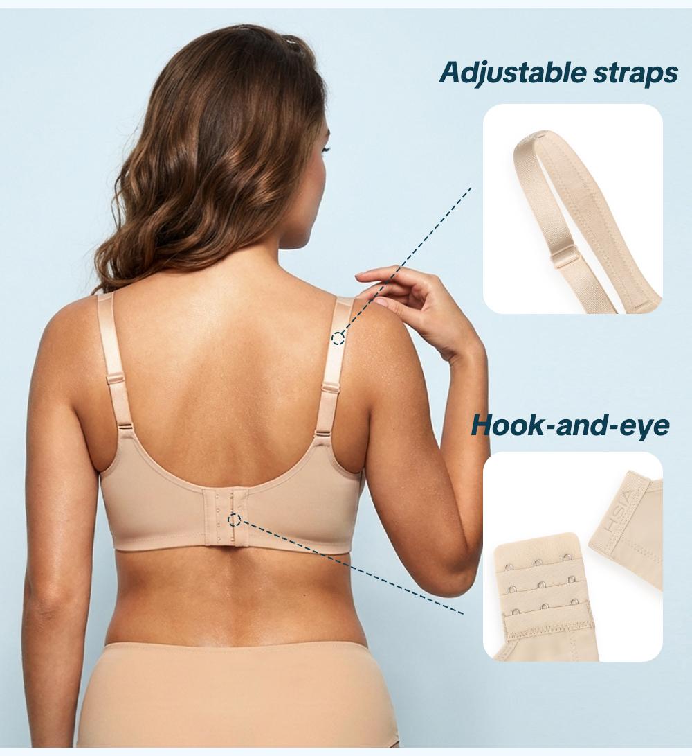 HSIA CardiComfort Seamless T-Shirt Minimiser Bra Plus Size Underwired Full Coverage Smooth Wide Strap
