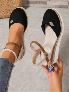 Women's Fashionable Plain Color Wedge Sandals, High Platform Sandals, Casual Comfortable Platform Sandals for Beach, Fashion Shoes for Party, Daily Clothing Decor