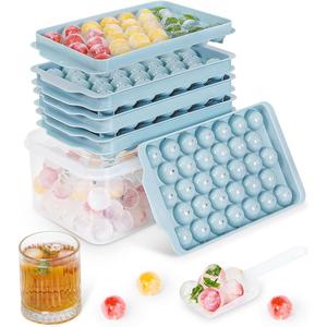 Ice Cube Tray with Lid, 99 Small Round Ice Cube Tray, Round Ice Tray for Freezer, Travel Plastic Accessories, Ice Cube Tray Containers for Freezer, Cooling Beverage Coffee Juice