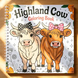 Highland Cow Coloring Book for Adults, Beautiful Scottish Cows with Landscape Scenes, Perfect for Stress Relief & Relaxation