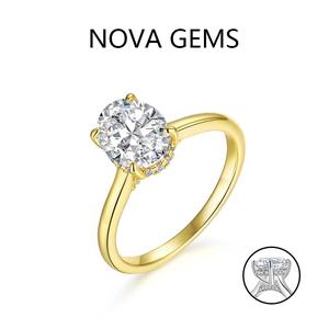 Oval Cut 2.0ct D VVS1 Color Lab-Created Moissanite Ring Jewelry for Women Engagement Wedding Lady's Gift Luxury |   Mothers Day Gifts