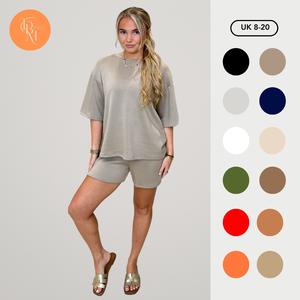 TBM Short Sleeve Top With Shorts Co-Ord Fits a Size 6-16 Spring/Summer