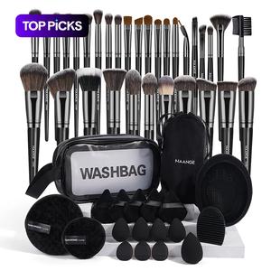 Maange Professional Makeup Tools, Beauty Tools Set, Makeup Brush Kit, 51pcs/set Including 32 Makeup Brushes & 7 Puff & 8 Sponge & 1 Brush Cleaning Tool & Storage Bag & Toiletry Bag, Makeup Products, Makeup Accessories Organizer, Cosmetic Bag