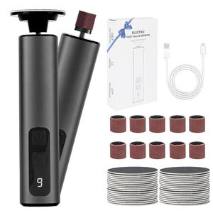 2 in 1 Electric Foot File, 1 Set Rechargeable Foot Callus Remover with Replacement Sandpaper, Portable Foot Care Tool for Home & Travel