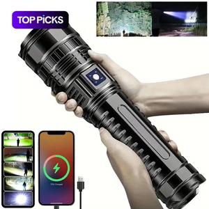 Rechargeable LED Light, 5 Modes Zoomable Tactical Flashlight, Portable LED Light, Outdoor Handheld LED Flashlight for Camping Hiking, USB Rechargeable Flashlight #TOP PICKS
