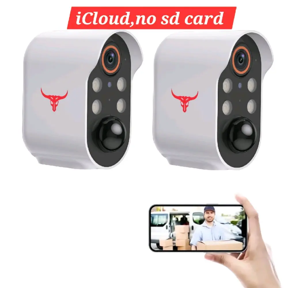 2X 1080p Wireless Security Camera with Spotlights for Indoor Outdoor Use, Bullet Surveillance Cam, AI Human Detection, 2-Way Talk, Night Vision, Cloud Storage, 2.4G WiFi, Weather Resistance cameras pack of 2
