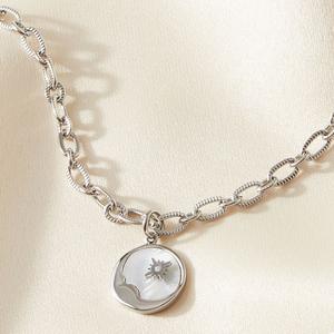 Moon and Star Pearl Necklace 45-50cm