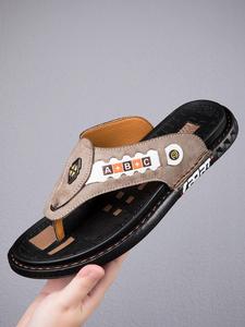 Men's Letter Patchwork Print Slides, Casual Comfortable Breathable Non-slip Slippers for Summer, Lightweight Breathable Comfortable Slides for Beach, Sandals