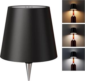 Wine Bottle Lamp Decoration, 3 Color Temperature Wireless Wine Bottle Lampshade, Rechargeable Stepless Dimmable LED Wine Bottle Lamp for Wine Bottle, Table Lamp for Bedroom, Dining Room, Bar