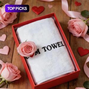 1pc, 35x75cm Microfiber Embroided Letters Funny Wash Towel, Microfiber Towels, for Boyfriend Girlfriend Adult Humor Gift, Perfect for Valentine's day Wedding Anniversary White Elephant Gift Gag Gift Bachelorette party supplies Bathroom Decor