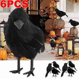 Realistic Black Crow Model - Eye-Catching Halloween Decoration