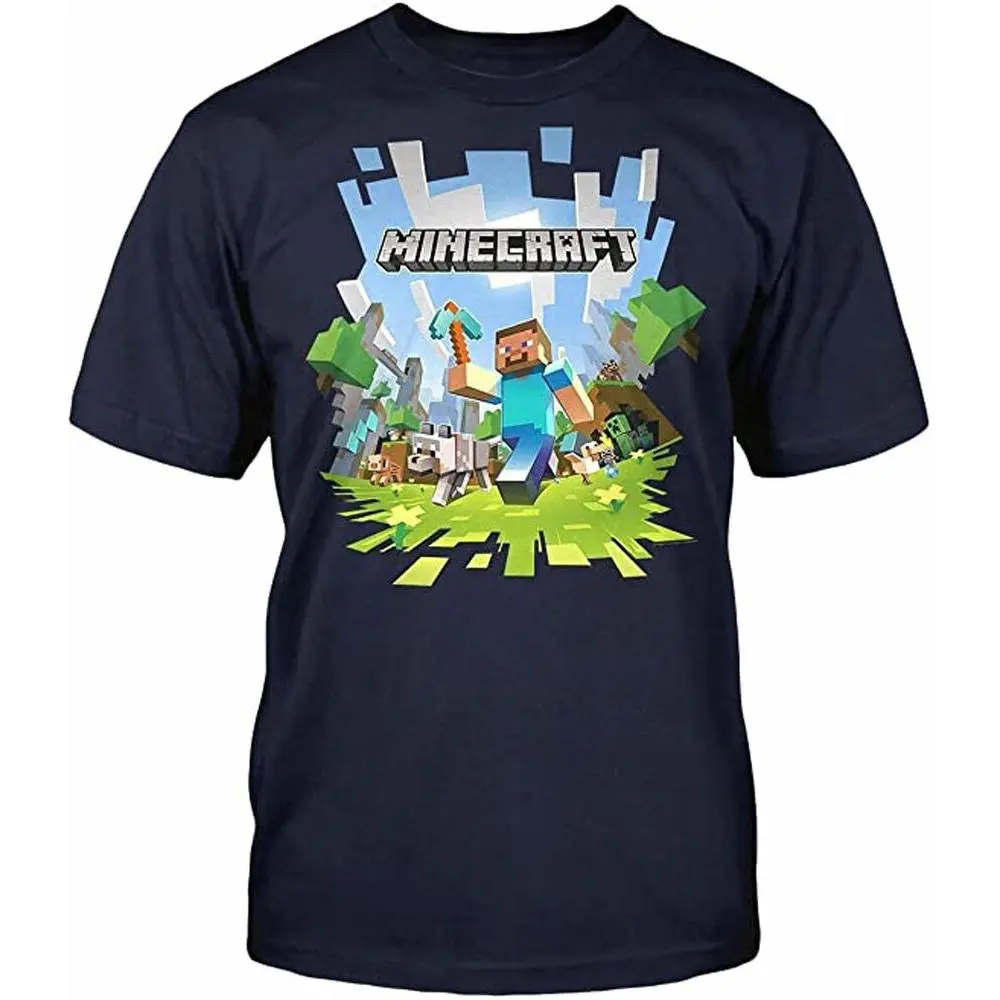 Minecraft Adventure Boys Kids Blue T Shirt Official Minecraft Tee T Shirt