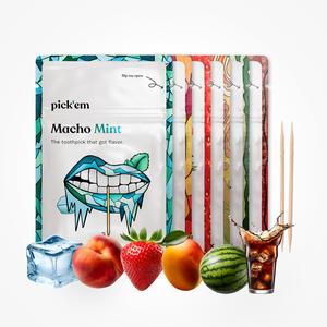 6-PACK XXL FLAVOR COMBO Toothpicks - Peach, Cola, Mango, Mint, Strawberry, Watermelon - 6 x 20 Pieces for only £16.99 - pick'em - best deal