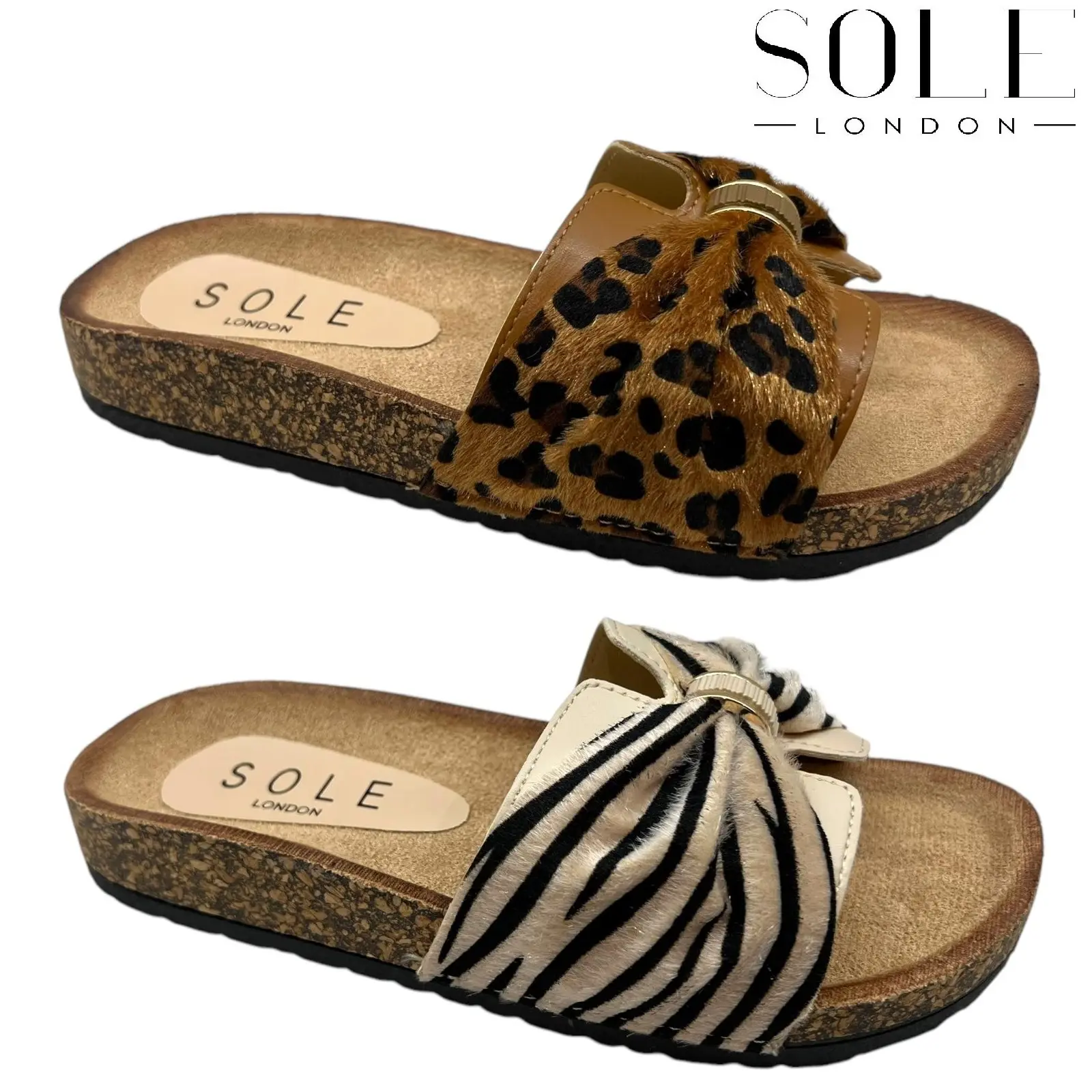 Womens Summer Beach Bow Flat Mules Sandals Slip On Sliders Shoes Ladies Footwear Girl Comfort