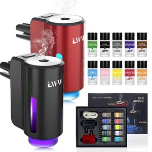 Car Air Fresheners - 8/10*10ml Natural French Perfume Lasts 45 Days, USB Rechargeable,Portable Waterless Car Diffuser Air Freshener Car Aromatherapy Diffuser, Adjust Concentration Scent