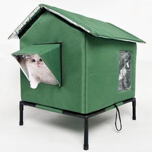 Outdoor Cat House, Insulated Cat Houses for Outdoor/Indoor Cats for Winter, Cat Shelter with Warm Cushion for All Seasons, Easy to Assemble