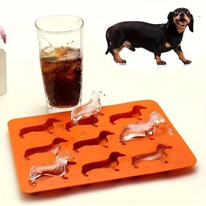 Cartoon Dog Shaped Ice Cube Mold, 1 Count Creative Dachshund Design Silicone Ice Cube Tray, Ice Trays for Freezer, Multifunctional Chocolate Mold, Kitchen Utensils, Ice Molds