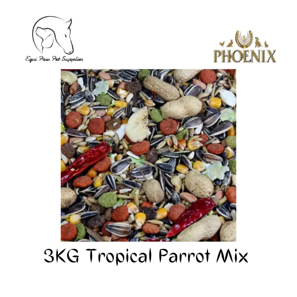 Tropical Parrot Food 3KG - Much loved chilli, fruit and seed mix