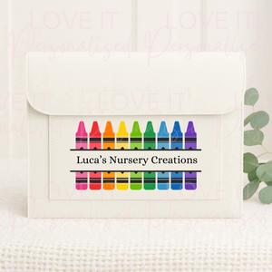 Personalised Nursery/School Creations/Memories Keepsake White Polyester Folder