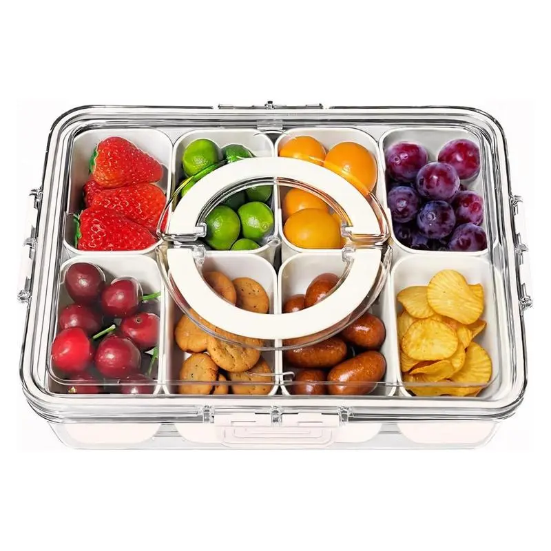 Food Storage Box, 1 Set Clear Food Storage Container with Lid & Handle, Lunch Box, Kitchen Gadgets Accessories, Portable Snacks Storage Container for Home Kitchen Party, Back To School Supplies, Gifts for Boyfriend, Valentine's Day Gift