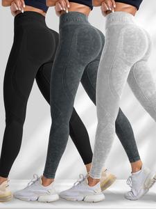 Women's Solid High Waist Sports Leggings, Sporty High Stretch Leggings, Ladies Autumn Outfits, Workout Leggings, Summer Outfits 2024, Summer Gym Outfits for Women, Holiday Evening Outfits 2024, Autumn Outfits 2024