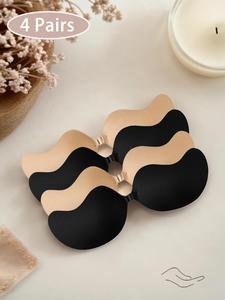 Women's Solid Color Invisible Lifting Bra Patches, Self Adhesive Nipple Covers, Comfort Invisible Push Up Nipple Pasty
