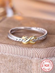 S925 Sterling Silver Fashion Cross Design Ring, Fashion Jewelry for Party, Daily Decor, Trendy All-match & Exquisite Jewelry for Birthday Gift, Wedding Promise Rings, Engagement Rings