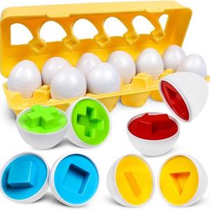 Egg Sensory Toy, Colors and Shapes Sorter Puzzle, 1 Set Colorful Early Education Toys for Color & Shape Learning Recognizing & Matching, Sensory Preschool Cognition Toys