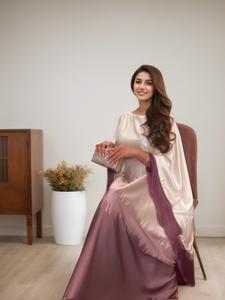 Women's Ombre Print Batwing Sleeve Dress, Elegant Long Sleeve Dress for Party Wedding Guest, Ladies Islamic Clothing for All Seasons