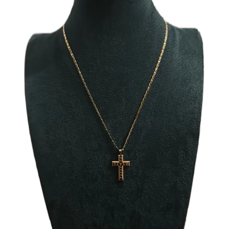 Cross design necklace 18k gold plated non tanish