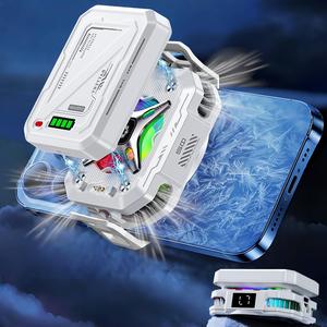 Magnetic Phone Cooler, 5000mAh Rechargeable Cellphone Cooler with RGB Light Effect, Ultra-quiet Game Heat Dissipation Tool for Gamers, E-sports Players, Gaming Laptop Cooler