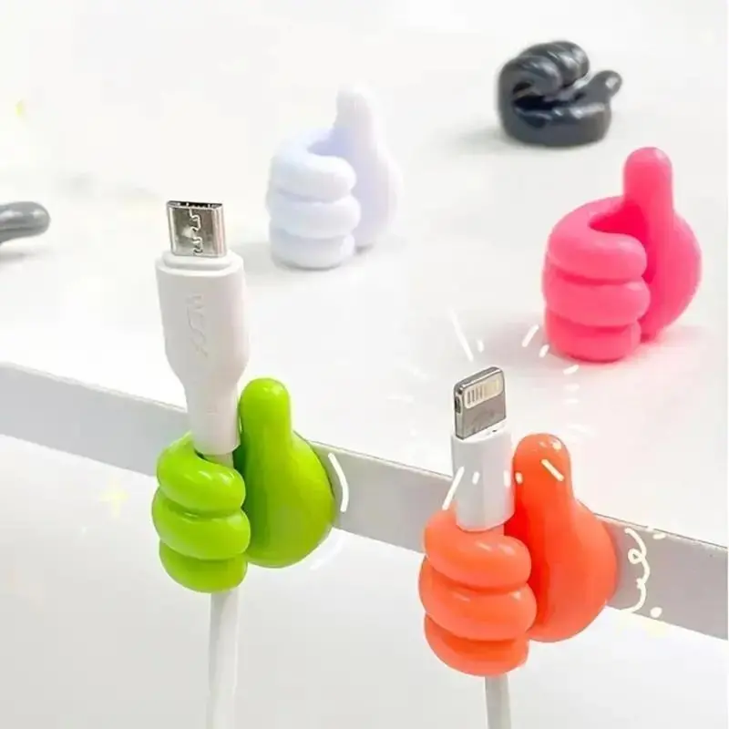 (Giveaway) Gift Thumb Wall Hook, 5 Counts Cute Decorative Self Adhesive Cable Hook, Cable Clip Hook, Cable Organiser, Desk Accessories, Bedroom Accessories, Room Decor, Home Decor, Gift for Girlfriend, Gift for Boyfriend, Mens Gifts