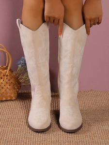 Stylish Western Style Women's Cowboy Boots, Durable Leather and Comfortable Fit, Perfect for Everyday Wear