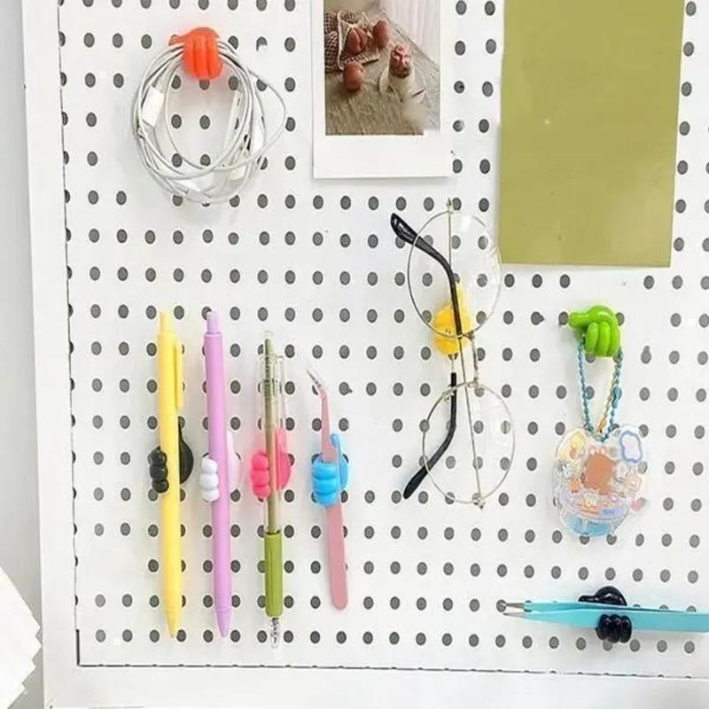(Give7)Thumb Wall Hook, 5 Counts Cute Decorative Self Adhesive Cable Hook, Cable Clip Hook, Cable Organiser, Desk Accessories, Bedroom Accessories, Room Decor, Home Decor, Gift for Girlfriend, Gift for Boyfriend, Mens Gifts