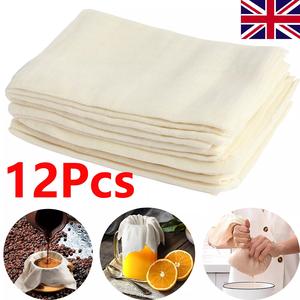 12x Cotton Muslin Cheese Cloths Food Straining Gauze Cooking Draining 90 Grade