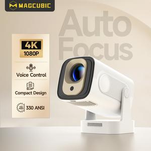 [UK warehouse] Magcubic Auto Focus HY310 Projector 330ANSI 4K Native 1080P Android 11 BT5.4 WIFI6 Airmouse Built-in Speaker Allwinner H713 180° Flexible Rotating 60Hz Reflash Home Cinema Mini Portable Projector