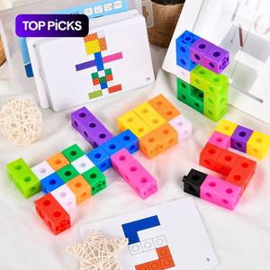 Colorful Cube Puzzle Toy, 60pcs/set Intelligent Cube Puzzle Toy with 30pcs Double-sided Activity Card, Logical Thinking Training Toy, Toys Gifts, Valentine's Day Gift, Gift for Her, Men's Gift