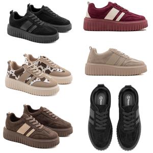 Nexsus Plus Ladies Women Chunky Sole Faux Suede Lace Up Casual Trainers Active Girls Walking Shoes Sports Running Size UK 3-8