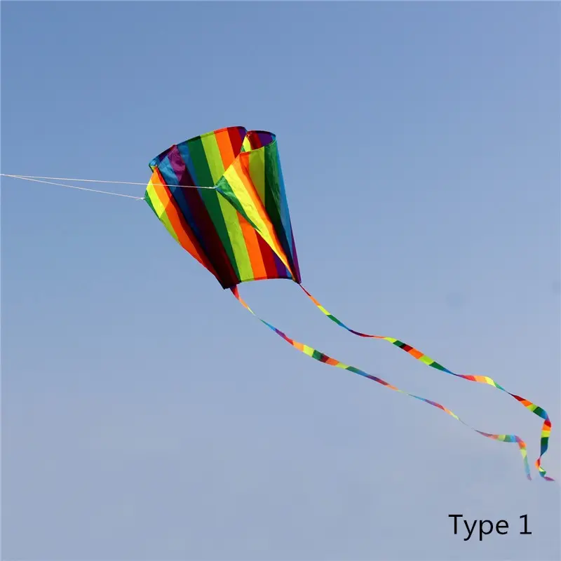 Colourful Gradient Long Tail Rainbow Kite Parafoil Pocket Kite Outdoor Fun For Adults and Children UK Dispatch