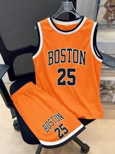 Teen Boy Sporty Street Style Sleeveless Mesh Knit Round Neck Vest Set with Shorts, Breathable, Casual or Sports, Spring Summer Wear