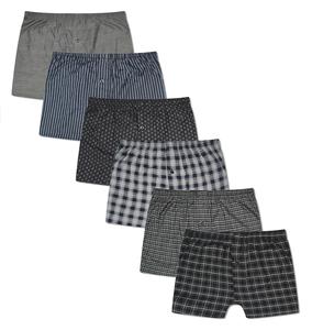 Pack of 6 Mens Loose Fit Woven Boxers with Comfort Waistband in Soft Cotton Blend Multiple Sizes and Colors Breathable Durable MB01 by Sock Stack