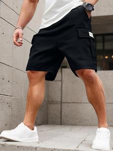 Men's Solid Color Flap Pocket Cargo Shorts, Loose Casual Fashion Comfy Breathable Shorts for Summer, Men's Bottoms for Daily Wear