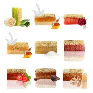 130gr Soap Bar With Pumpkin Fiber, Aloe Vera, Donkey & Goat Milk, Honey, Red Rose, Rice, Chocolate, Strawberry, Collagen, Bee Milk Soft Glycerin Natural Handmade Loofah, Daily Skincare Exfoliating Gentle Cleansing Turmeric Kojic Acid Body Wash STORELUXY