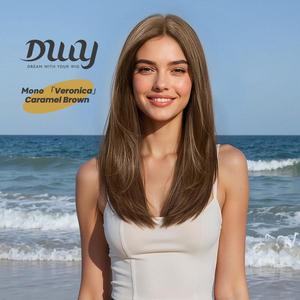 Veronica-DWY Mono Lace Front Free Part Mid-Length Glueless Synthetic Wig for Women 4 Shades 20 Inches