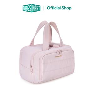 BAGSMART Crush 4-in-1 Puffy Multi-Functional Travel Toiletry Bag for Women Large Capacity Organizer with Handle for Accessories Essentials Toiletries Makeup Organizer Storage Bag Brush Pouch Travel Essentials