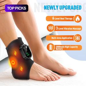 Heated Vibration Foot Massager, 6 Heat Settings, 3 Modes, Long Battery Life, Ideal Holiday Gift, Relieves Foot Pain & Stress Relief