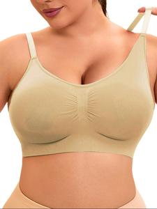 Women's Solid Adjustable Wireless Bra, Tight Fit Breathable Comfortable Sports Bra, Women's Lingerie for All Seasons, Womenswear, Women Underwear